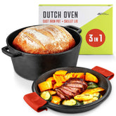 Modern Innovations horno de hierro 3 en 1 con tapa-sartén, versatilidad para cocinar