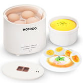 MOJOCO cocinador rápido de huevos, diseño compacto para cocinas pequeñas.
