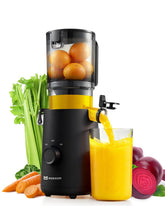 MOKKOM prensa frío boca amplia para jugos de frutas enteras, conserva sabor y nutrientes.