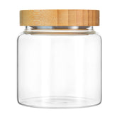 moladri frasco de vidrio transparente de 480 ml con tapa de bambú para almacenamiento claro y seguro
