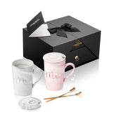 Momentos KEFF tazas para parejas 14oz con tapa, ideales para café diario.