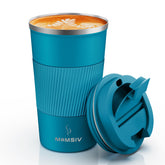 Taza MOMSIV 17oz, acero inoxidable de doble pared mantiene caliente o fría.