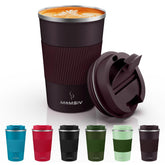 MOMSIV Taza de viaje doce onzas, pared doble para mantener caliente