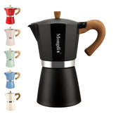 Mongdio cafetera moka-estufa-6-tazas: espresso rápido y aromático.