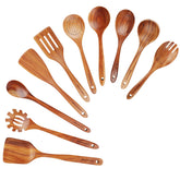 Mooues set de cucharas de teca de 10 piezas para uso diario