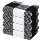 Toalla Mordimy con diseño waffle negro-blanco, suave y absorbente para secar platos