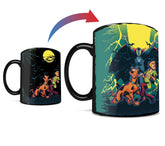 Morphing Mugs Scooby-Doo, noche oscura con Scooby y Shaggy; ideal para ritual de café nocturno.
