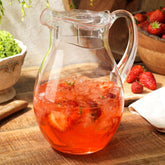 MosJos jarra acrílica 72 onzas transparente con tapa, ideal para servir limonadas con estilo.