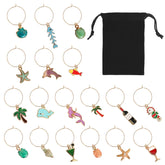 MOSNLEILA charms vino playa set identifica copas para fiestas con estilo.