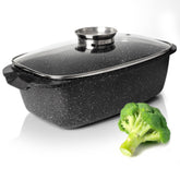 Moss & Stone asador oval con tapa, perfecto para grandes asados.