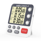 MOSTRUST cronómetro de cocina digital de 3 canales para controlar varios tiempos