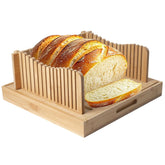 MrWinkray cortadora de pan de bambú plegable para rebanadas uniformes