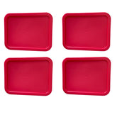 MRX Solutions tapas rectangulares rojas para Pyrex 3-Cup con sello hermético.