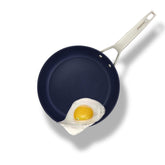 MsMk sartén pequeña antiadherente azul de 8 pulgadas para tortillas de huevo suaves.