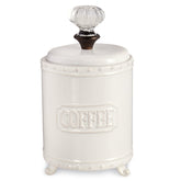 Mud Pie lata cerámica para café con pomo de puerta, almacenamiento práctico y decorativo.