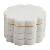 Mud Pie posavasos de mármol con borde concha, protección elegante para superficies.