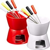 Mudder tazas fondue de cerámica con recubrimiento brillante para derretir chocolate