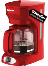 Cafetera MUELLER HOME 12 tazas rojo para casa u oficina