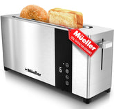 Mueller UltraToast tostadora 2 rebanadas en acero inoxidable para desayunos rápidos.
