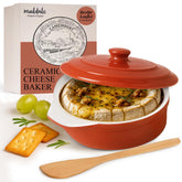 Muldale Brie Baker con tapa y espátula para servir quesos calientes en mesa.