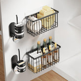 Organizador Mustorn con cesta grande para tapas, ahorro de espacio en la cocina.
