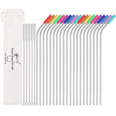 Mutnitt pajillas de acero inoxidable curvadas de 10.5 pulgadas para bebidas
