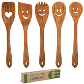 Cucharas de madera de cerezo de MyFancyCraft para batir y servir sin rayar