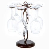 MyGift portavinos de mesa bronce con diseño roscado para exhibir copas