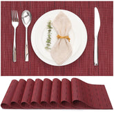 Myir JUN manteles individuales rojos de PVC, set de 8, protegen la mesa y facilitan la limpieza