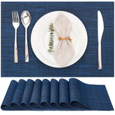 Manteles Myir JUN azul oscuro, diseño de vinilo, protege la mesa y añade estilo diario.