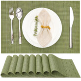 Salvamanteles Myir JUN verde trenzado para mesa, protege la superficie y decora la mesa.
