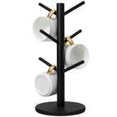 MyLifeUNIT árbol porta tazas con 6 ganchos negros para ordenar la encimera.