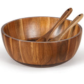 MYRAINBOW ensaladera grande de acacia 11-8 pulgadas, ideal para mezclar y servir ensaladas.