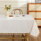 Mantel MYSKY HOME 60x120 rectangular con borlas para cenas elegantes.
