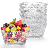 Nagpew conjunto de 6 vasos de cristal con relieve floral, ideales para servir