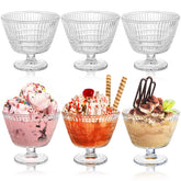 Nagpew copas postre vidrio pedestal para helado elegante.