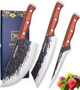 Naitesen set de cuchillos forjados, conjunto ideal para cortar carne con precisión y control.