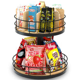 NANAGIFTREE Organizador de snacks de dos niveles con giro para acceso rápido.