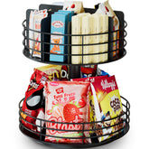 NANAGIFTREE organizador de snacks dos-niveles con rotacion para acceso rapido.