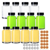 NAWORLI vasos de vidrio 4 oz con tapas para jugos y shots, almacenamiento seguro