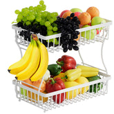 Nbwxcwbs cesta de dos niveles mantiene la fruta organizada y al alcance.
