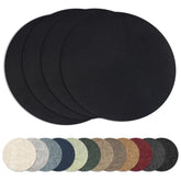 NCUE salvamanteles redondos, doble cara, cuero sintético negro, protección y estilo para la mesa.
