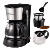 Nehilumn cafetera goteo 4-tazas frente, café listo para el desayuno.