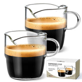 NETANY tazas espresso 6oz con doble chorro para vertido limpio y crema consistente