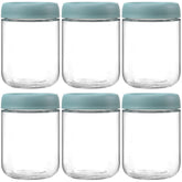 NETANY frascos de vidrio 16 oz con tapas herméticas para almacenamiento seguro