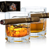Copas YouYah de NEW PACIFIC para whisky con soporte de cigarro ergonómicas y seguras.