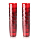 New Star Foodservice, vaso-bebidas-restaurante 8oz rojo, conjunto de 12, ideal para servicio diario.