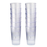 Vaso claro New Star Foodservice, 12 onzas, conjunto de 12, ideal para servicio diario.