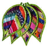 newamishquilt manoplas hojas verdes para cocina, protección al manipular ollas calientes