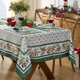 Newbridge mantel navidad con hojas y pino, borde mantel para cenas festivas